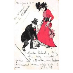 Illustrateur - n°68400 - Homme refaisant le lacet d'une jeune femme - Série 659