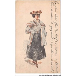 CAR-AAOP2-0102 - ILLUSTRATEUR - UNE BELLE FEMME BIEN HABILLE