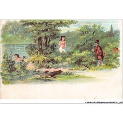 CAR-AAOP2-0114 - ILLUSTRATEUR - UN JARDIN ,DES FEMMES, UN HOMME