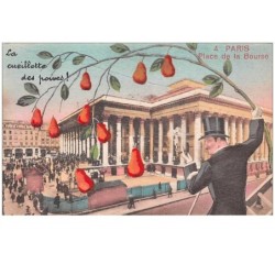 illustrateur . n°46520 . place de la bourse . paris .illustration sur photo.surrealisme.montage.plie