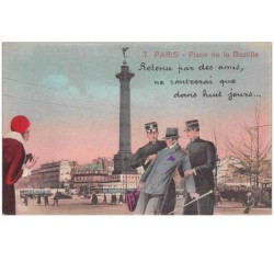 illustrateur . n°46517 . place de la bastille . paris .illustration sur photo.surrealisme.montage