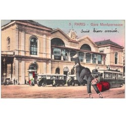 illustrateur . n°46518 . gare montparnasse . paris .illustration sur photo.surrealisme.montage