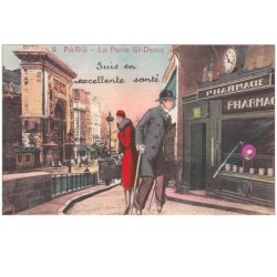 illustrateur . n°46515 . la porte st denis . paris .illustration sur photo.surrealisme.montage