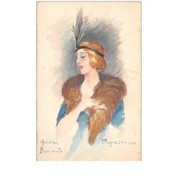 illustrateur . n°50755 . femme . dessiné a la main.