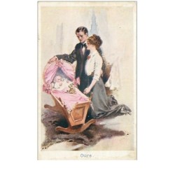 ILLUSTRATEURS.n°23662.OURS.COUPLE ET LEUR BEBE