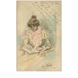 ILLUSTRATEURS.n°320.HERNI BOUTY.FEMME A LA LECTURE