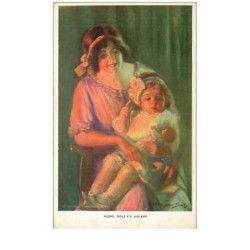 ILLUSTRATEURS.n°3451.HUSH.DOLLY'S ASLEEP.FEMME ET BEBE