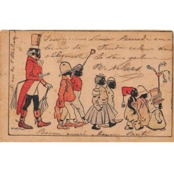 Illustrateur - n°92017 - R. de Nezière - Défilé d'enfants noirs suivis d'un homme