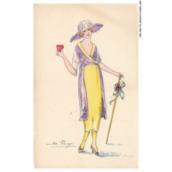 CAR-ADXP3-0096-ILLUSTRATEUR - S PAVY - FEMME - SILHOUETTES PARISIENNES
