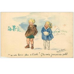 ILLUSTRATEURS.n°21301.ANARETTE VERDIER.T'AS UNE BONNE PLACE A L'ECOLE.ECOLIERS