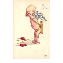 ILLUSTRATEUR.n°54578. Italie. Fenite. ange. cupidon. coeur. flléches