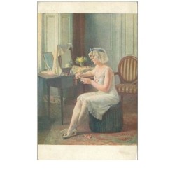 ILLUSTRATEURS.n°19907.HENRY PERRAULT.LE BILLET DOUX.FEMME LISANT UN MESSAGE