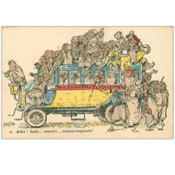 ILLUSTRATEURS.n°23672.ALLEZ FISSA....MONTEZ....MONTEZ TOUJOURS.BUS PLEIN A CRAQUER