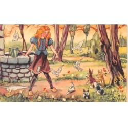 Illustrateurs - n°82511 - Cendrillon - Tandis que ses soeurs s'amusent Cendrillon doit faire toute les corvées