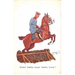 Illustrateurs - n°82468 - Allemagne - Komm' Karline, Komm' Karline, Komm' - Officier sur sa monture