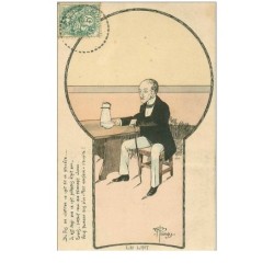 ILLUSTRATEURS.n°14823.LE LAIT.HOMME BUVANT DU LAIT