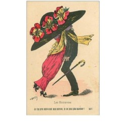 ILLUSTRATEURS.n°18435.ROBERTY.LES ENTRAVEES.JE T'EN PRIE ENLEVE MOI MON ENTRAVE JE NE PEUX PLUS MARCHER.JUPE TRES SERREE