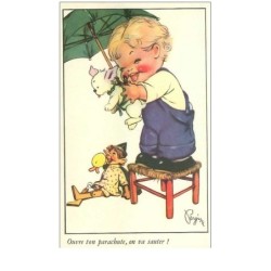 ILLUSTRATEURS.n°13141.OUVRE TON PARACHUTE ON VA SAUTER.GARCONNET ET CHIOT