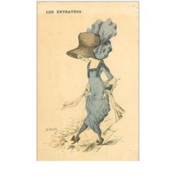 ILLUSTRATEURS.n°18436.ROBERTY.LES ENTRAVEES.FEMME A LA ROBE SERREE BLEUE