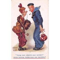Illustrateurs - n°70814 - D. Buxton série Comique n°1397 - Jeune homme, voulez-vous une marraine