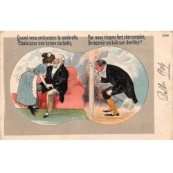Illustrateurs - n°70753 - Quand vous embrassez la soubrette .... une tuile par derrière