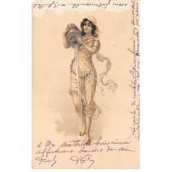 Illustrateurs - n°83672 - Jeune femme versant de l'eau d'une amphore - Carte vendue en l'état