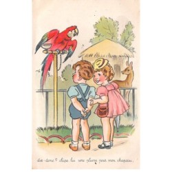 Illustrateur - n°89996 - Dis donc ? Chipe-lui une plume pour mon chapeau - Perroquet