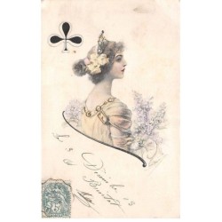Illustrateur - n°81094 - Dame de Trèfle