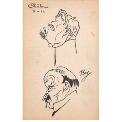 Illustrateur - n°81034 - Deux portraits d'hommes de profil - Châlons