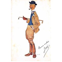 Illustrateur - n°81026 - Cavalier fumant la pipe