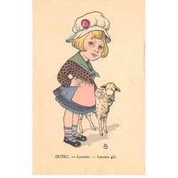 Illustrateur - n°89720 - Dutec - Lorraine - Fillette près d'un mouton