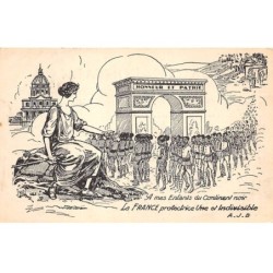 Illustrateurs - n°82334 - A.J.B. - A mes Enfants du Continent noir la France protectrice Une et Indivisible