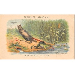 Illustrateur - n°81041 - Fables de la Fontaine - La Grenouille et le Rat - D'après Gustave Doré