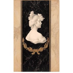 Illustrateur - n°81183 - Buste de jeune femme de dos