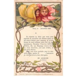 Illustrateur - n°81140 - En réponse au désir .... bien distingués - Mr Josse Ex-Orfèvre - Têtes d'enfants dans des roses