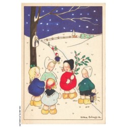 CAR-ADRP9-0464-ILLUSTRATEUR - HELENA SCHEGGIA - Vue sur des enfants dans la neige