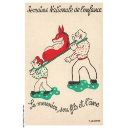 CAR-ADRP10-0482-ILLUSTRATEUR - LESOURT - Le mennier - Son fils et l'ane