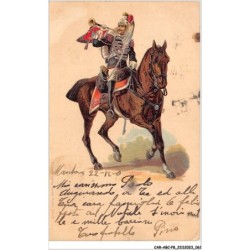 CAR-ABCP8-0731 - ILLUSTRATEUR - UN CAVALIER SUR SON CHEVAL TENANT UNE TROMPETTE