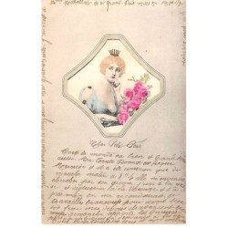 Illustrateur - n°81253 - Portrait d'une femme dans un carreau