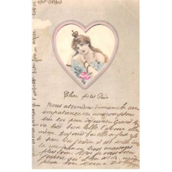 Illustrateur - n°81252 - Portrait d'une femme dans un coeur