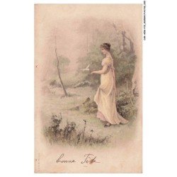 CAR-AEWP15-0835-ILLUSTRATEUR - Portrait de femme dans la foret