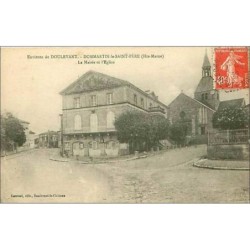 52.DOMMARTIN LE SAINT PERE.ENVIRONS DE DOULEVANT.LA MAIRIE ET L'EGLISE