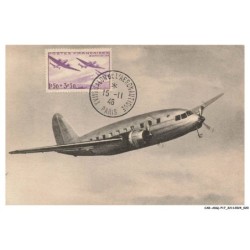 CAR-ADQP17-1185-AVIATION - Ailes de frnace - Le transport bimoteur - Carte maximum - 1946