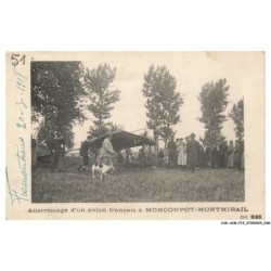 CAR-ACMP15-1105-AVIATION - Atterissage d'un avion Francais a MONCOUPOT-MONMIRAIL