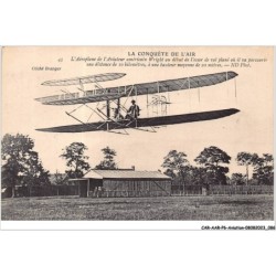 CAR-AARP6-0471 - AVIATION - LA CONQUETE DE L'AIR - L'aéroplane de l'aviateur américain Wright au début de l'essor de vol