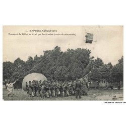 CAR-ABWP8-0747-AVIATION - sapeurs-aérostiers - transport du ballon au treuil par les tirandes
