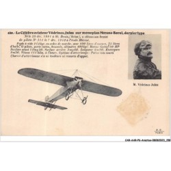CAR-AARP6-0507 - AVIATION - Le célèbre aviateur Védrines - Jules sur monoplan Morane-Borel - Dernier type
