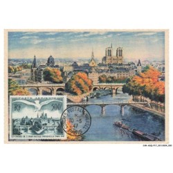 CAR-ADQP17-1190-AVIATION - En parcourant paris - La cité notre-dame - Timbre maximum - Carte pgoto - 1947
