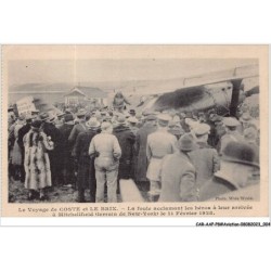 CAR-AAPP8-0633 - AVIATION - le voyage de coste et le prix  - la foule acclamant les héros à leur arrivée à mitchellfied