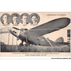 CAR-AAPP8-0635 - AVIATION - aérodrome du bourget - traversée de l'atlantique le 13 juin à bord d'un avion bernard
